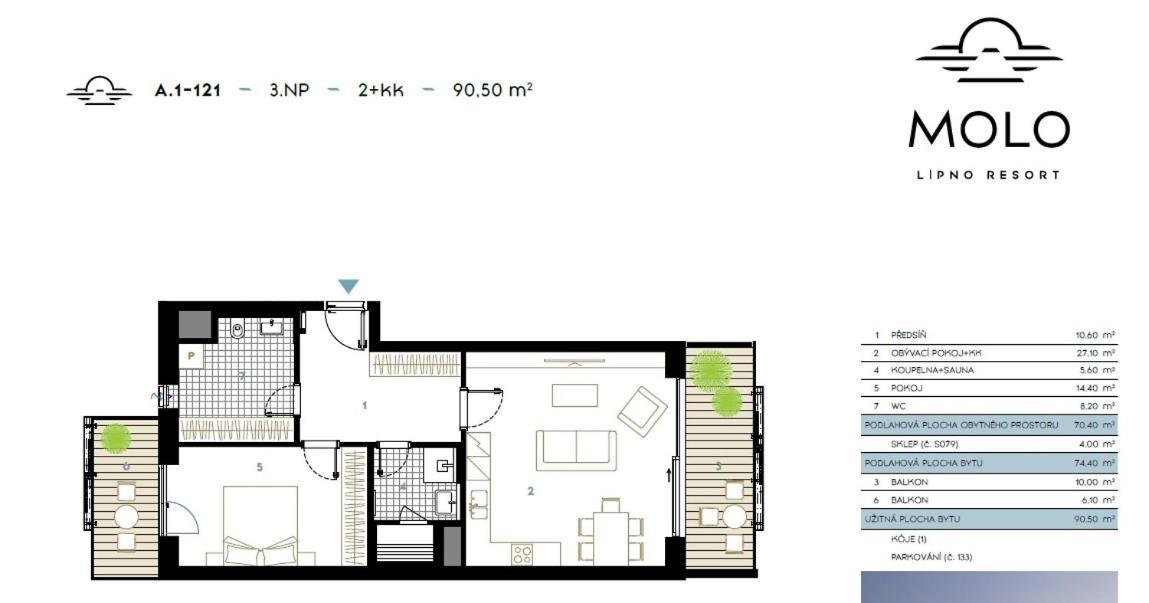 Apartament A121 Molo Lipno S Infrasaunou - Residence Koubek Lipno nad Vltavou Exterior photo